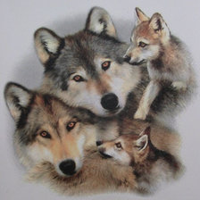 Оригинал схемы вышивки «Волчья семья» (№1175148)