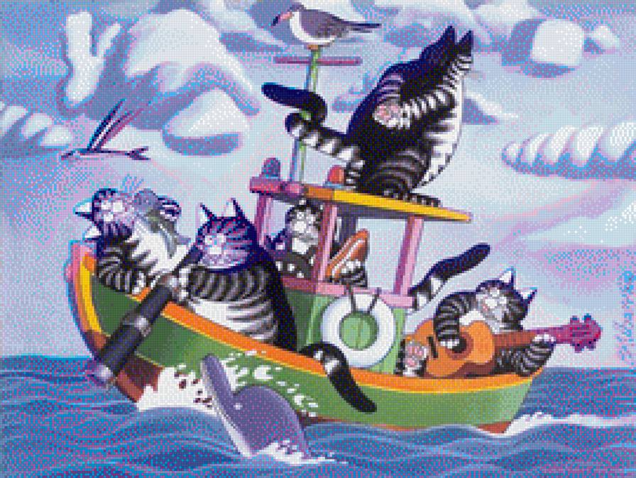 Коты  в лодке - предпросмотр