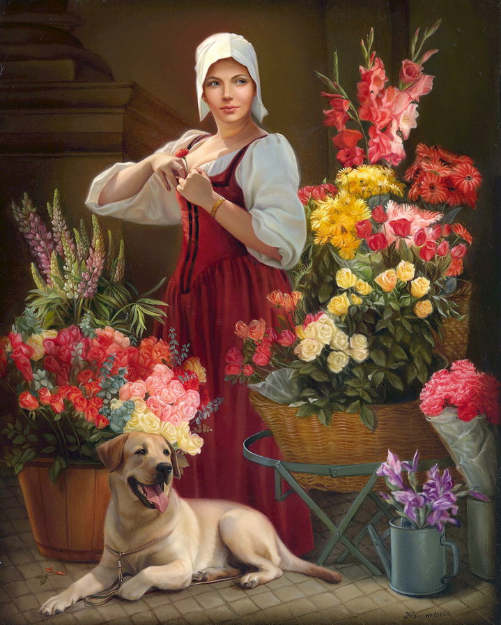 №1175405 - цветы, девушка, натюрморт - оригинал