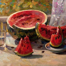 Схема вышивки «арбуз у окна»