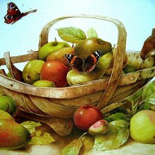 Схема вышивки «Корзина с фруктами»