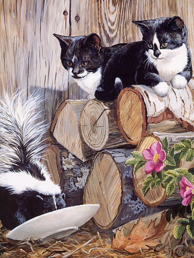 Странный гость - природа, животные, кошки - оригинал