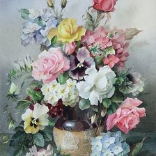 Схема вышивки «акварельный букет»