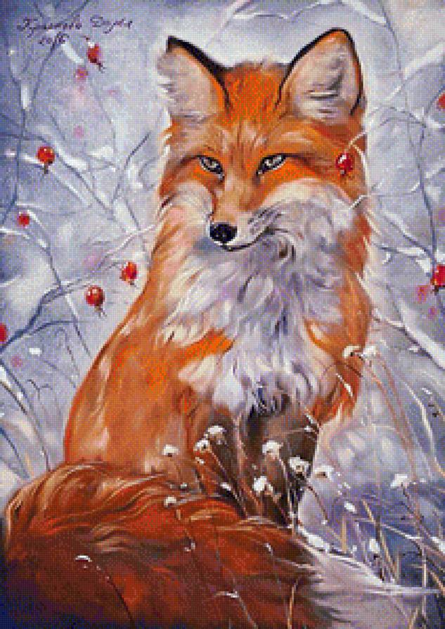 Жила-была лисица... - лиса, животные, картина - предпросмотр