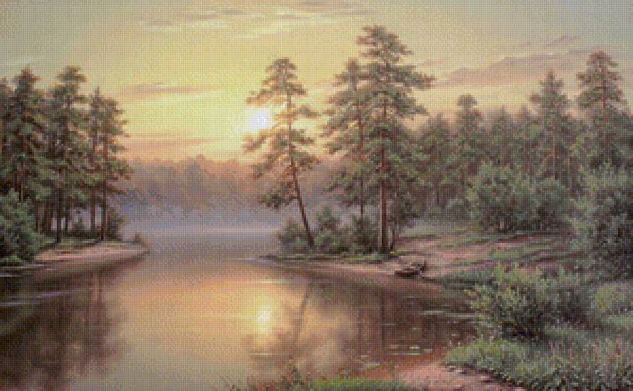 пейзаж - природа, пруд, пейзаж, лес - предпросмотр