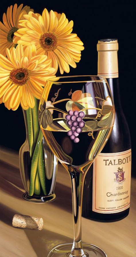 натюрморт с бокалом - оригинал