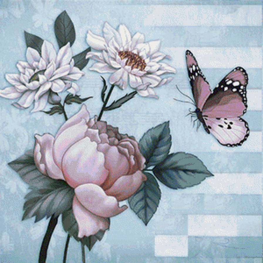 цветы и бабочки - предпросмотр