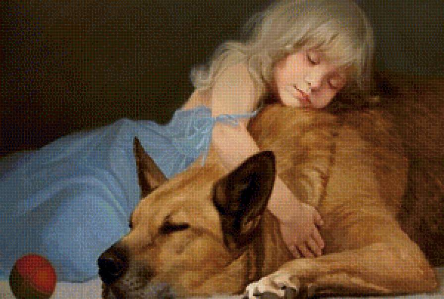 друзья - люди, собаки, картина - предпросмотр