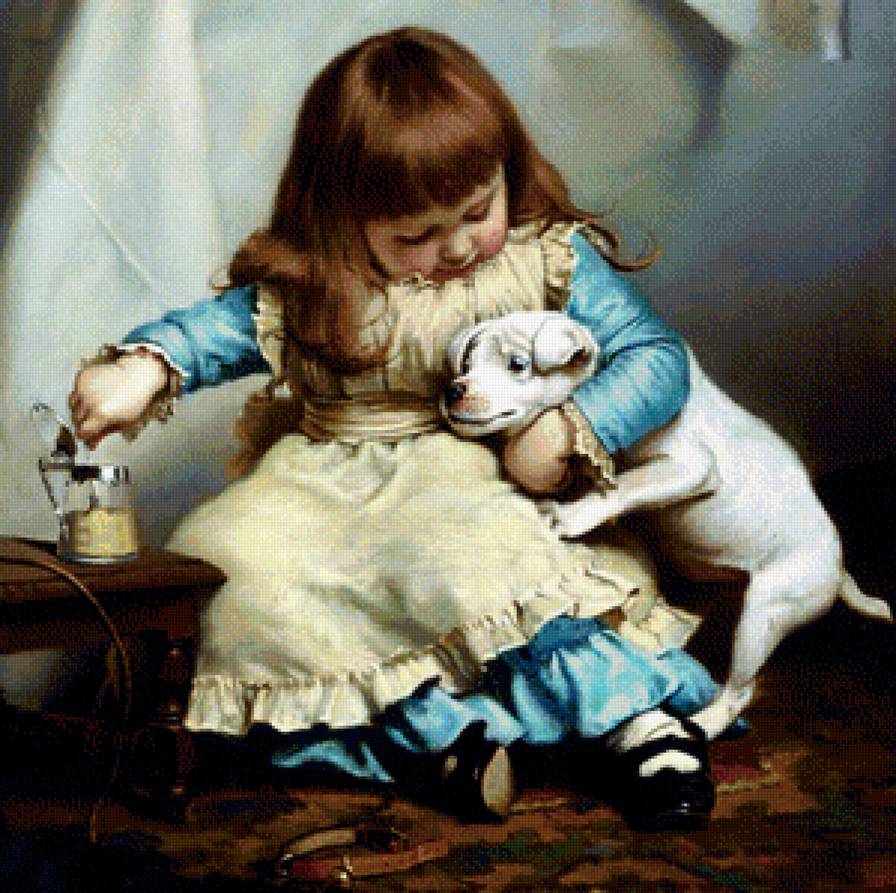 друзья - люди, картина, собаки - предпросмотр