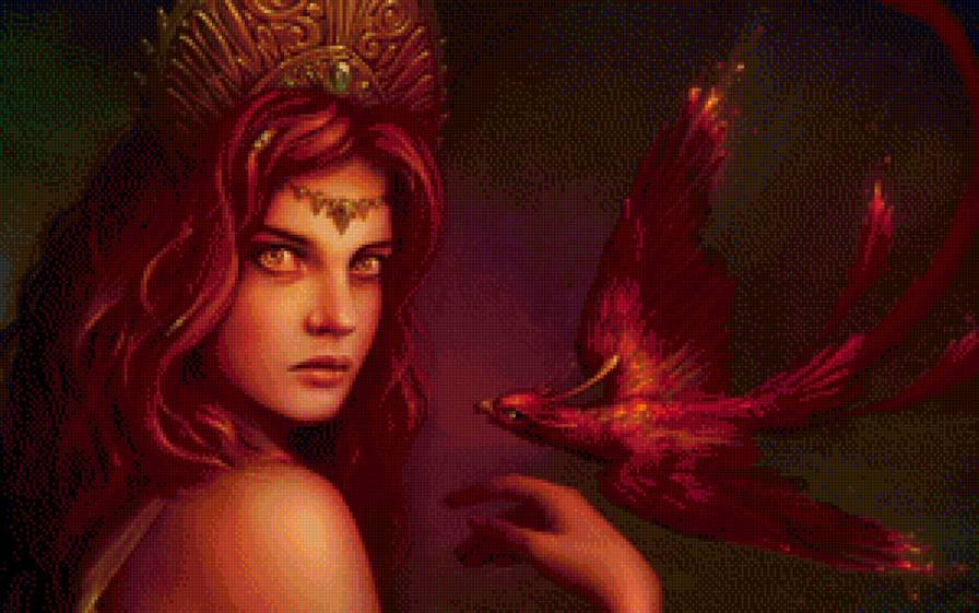 Опасная красота - птицы, фэнтези, женщины - предпросмотр