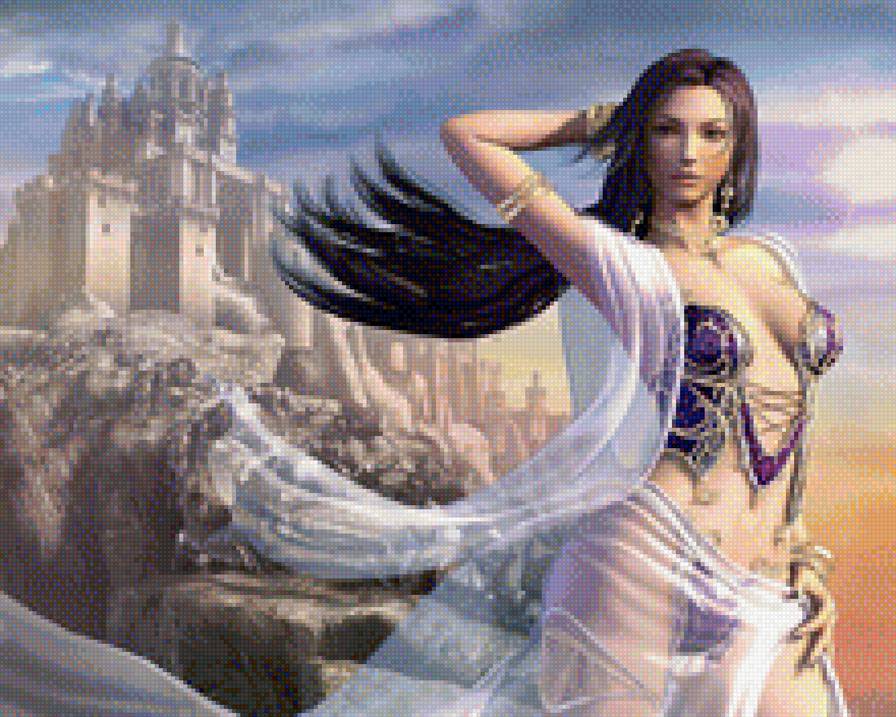 Девушка и замок - предпросмотр