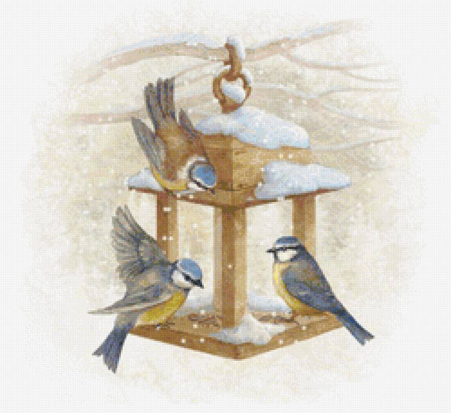 у кормушки - птицы - предпросмотр