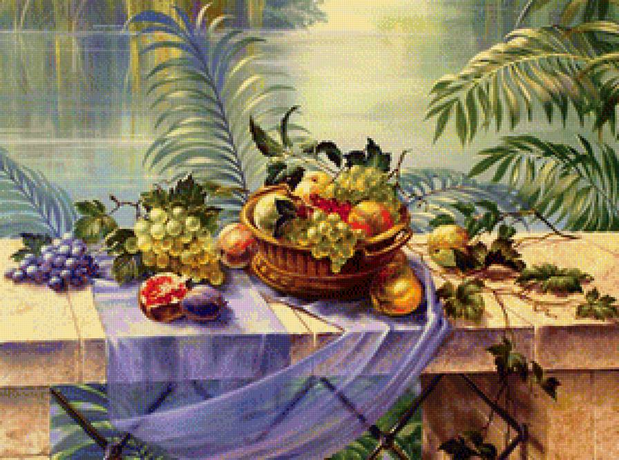 натюрморт - виноград, фрукты, картина, натюрморт - предпросмотр