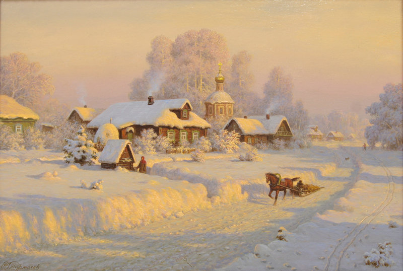 Зимняя дорога - зима. деревня, зимний пейзаж - оригинал