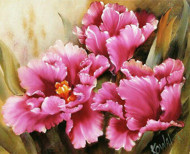 розовые тюльпаны - оригинал