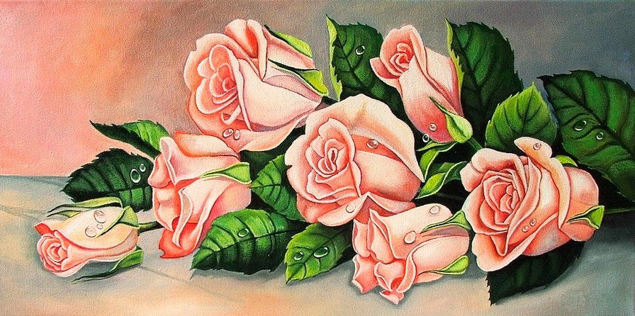 роза нежная - розовые цветы, букет, роза, розы - оригинал
