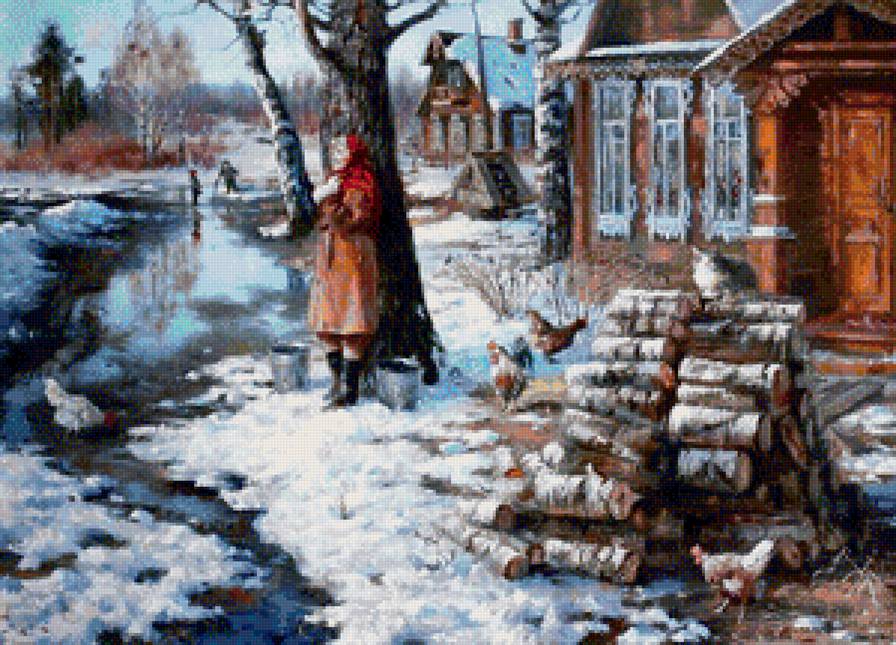 Дыхание весны В.Ю. Жданов - весна, деревня - предпросмотр