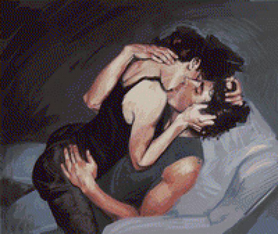 Влюбленные - влюбленные, пара, поцелуй - предпросмотр