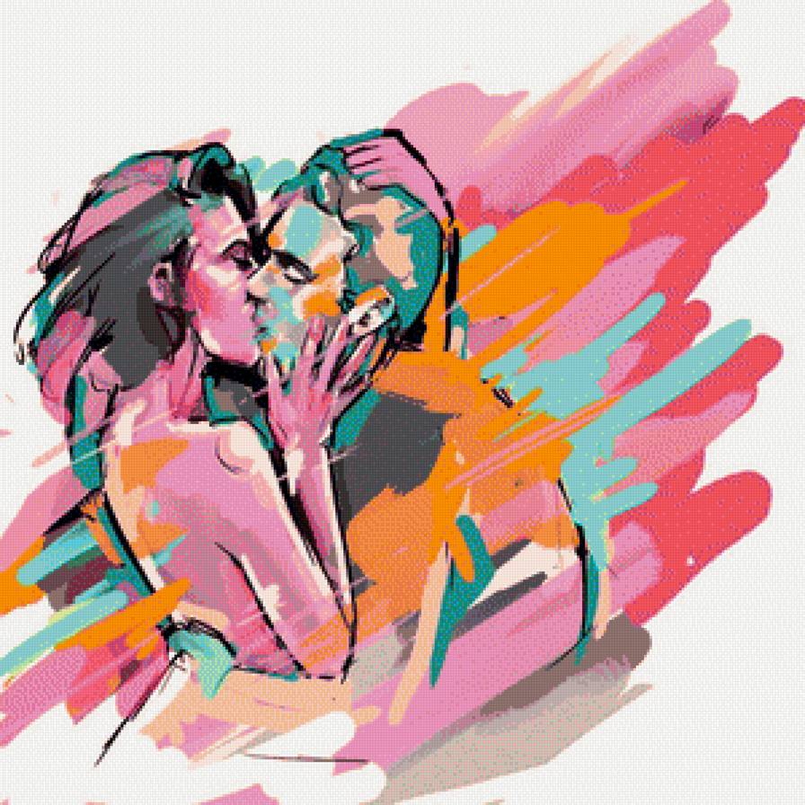 Влюбленные - влюбленные, пара, поцелуй - предпросмотр