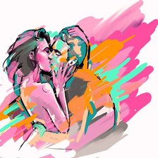 Схема вышивки «Влюбленные»