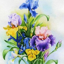 Схема вышивки «весенний букет (75%)»