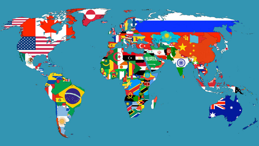 Карта мира - страны, мир, карты, флаги - оригинал