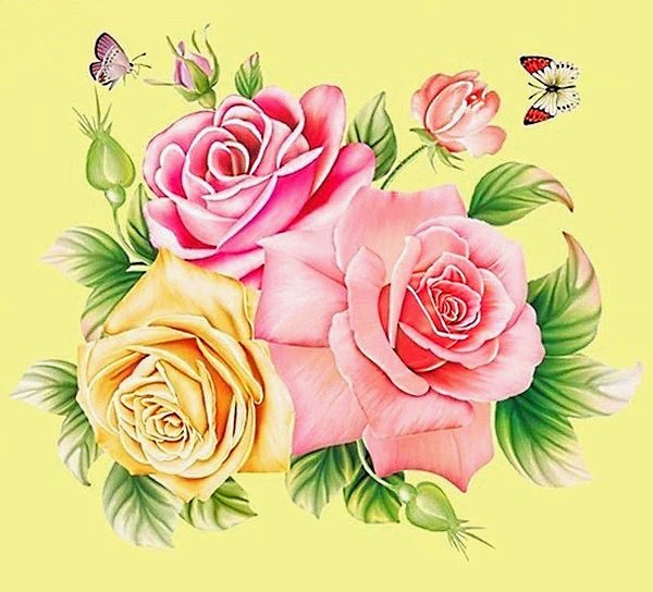 роза нежная - розы, бабочка, бабочки, розовые цветы, роза, подушка, красные цветы - оригинал