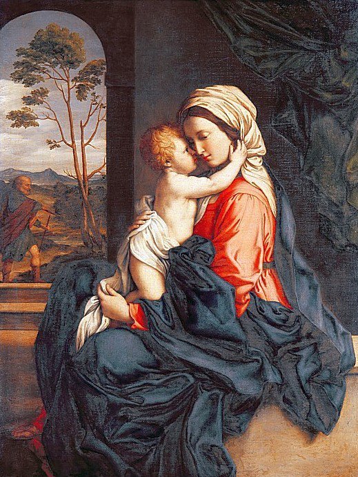 Мадонна, обнимающая младенца - мать и дитя - оригинал
