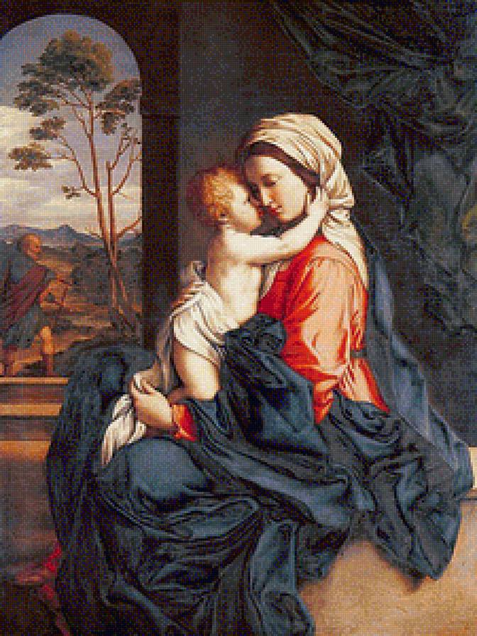 Мадонна, обнимающая младенца - мать и дитя - предпросмотр