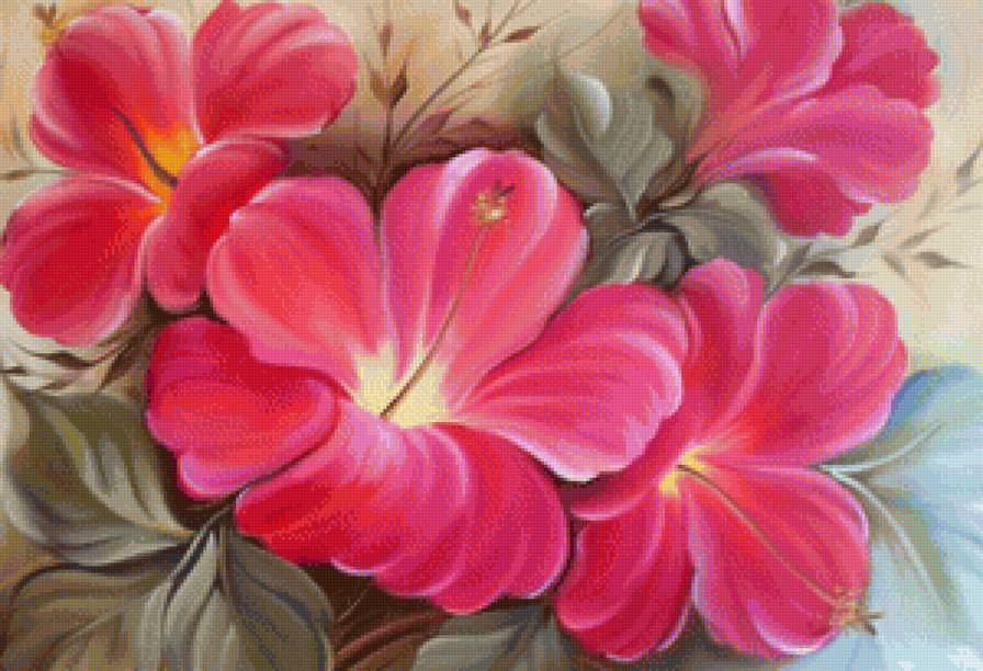 Гибискус - роза, букет, цветы, цветок - предпросмотр