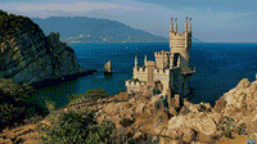 ласточкино гнездо - природа, горы, замок, море, крым - предпросмотр