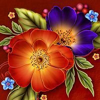 Оригинал схемы вышивки «цветы» (№1189355)