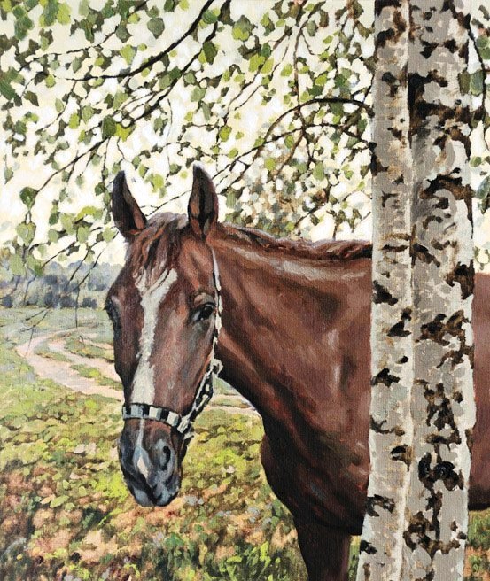 лошадь - картина, природа, пейзаж, лошади - оригинал