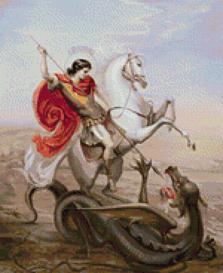Георгий Победоносец для крестника - змей, святые, икона - предпросмотр