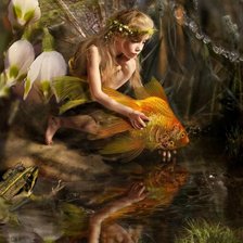 Схема вышивки «Золотая рыбка»