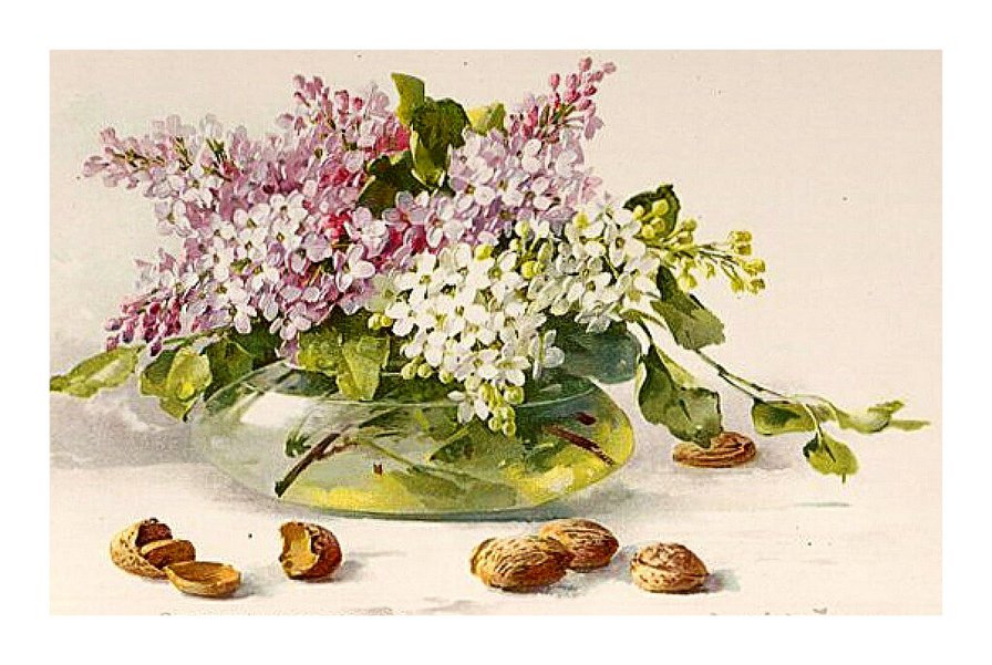 Сирень - вышивка крестом - оригинал