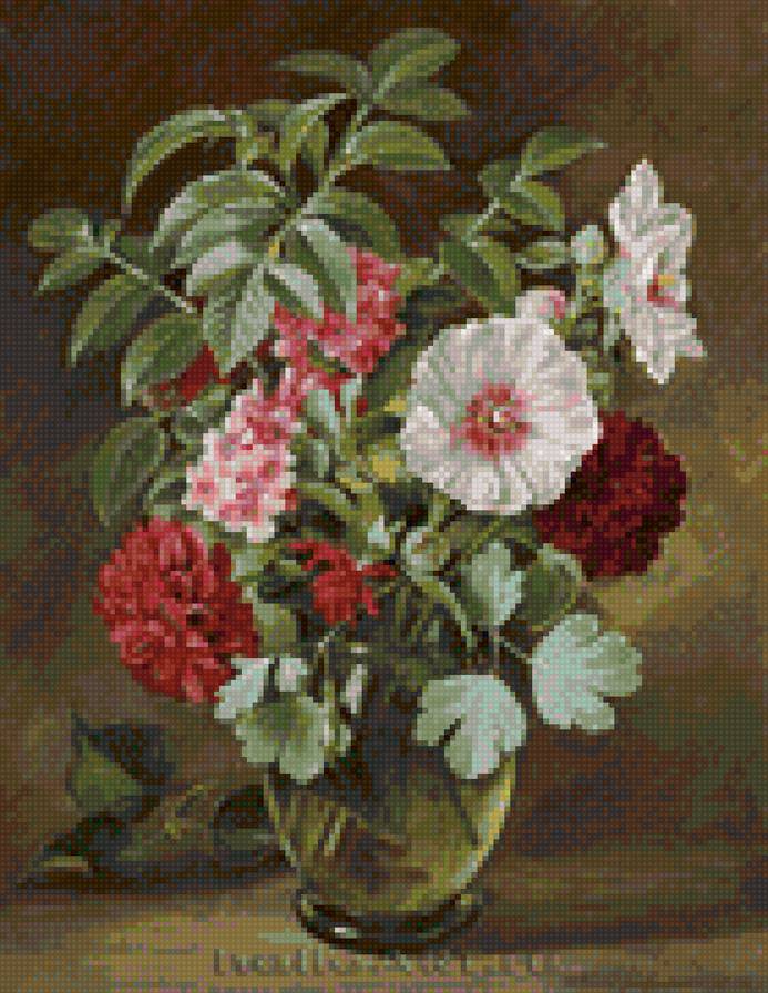 Ваза с цветами - цветы, ваза, серебрякова - предпросмотр