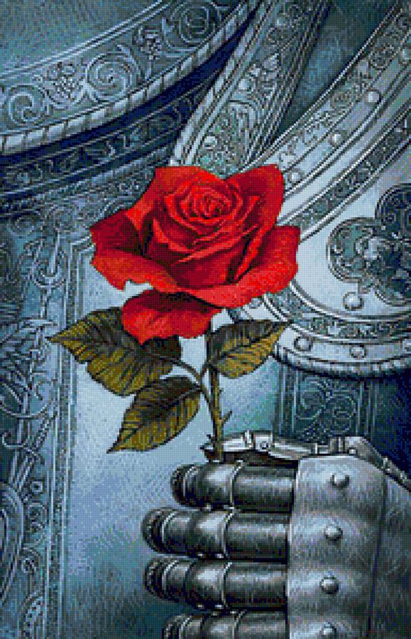 любимой - красные цветы, доспехи, рыцарь, роза - предпросмотр