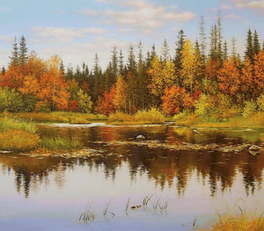 осень - озеро, осень, природа - предпросмотр