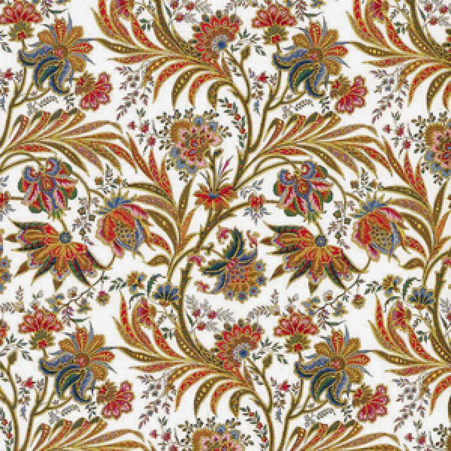 старинный рисунок - подушка, цветы - предпросмотр