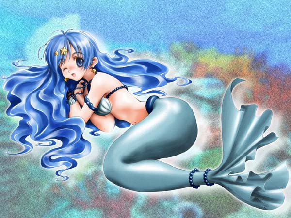 Русалка - русалка, море, аниме - оригинал