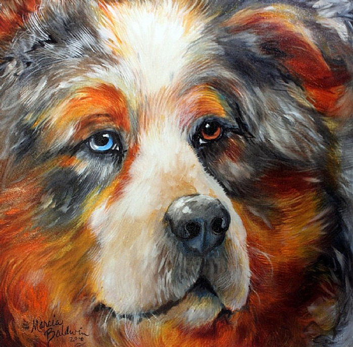собака - картины, собака, живопись, домашние животные - оригинал
