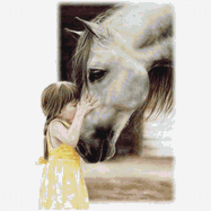 лошадь и девочка - предпросмотр
