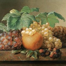 Натюрморт с фруктами на мраморном карнизе