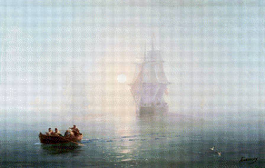 И.К. Айвазовский картина "военный корабль" - пейзаж - предпросмотр
