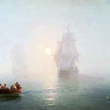 Оригинал схемы вышивки «И.К. Айвазовский картина "военный корабль"» (№1196269)