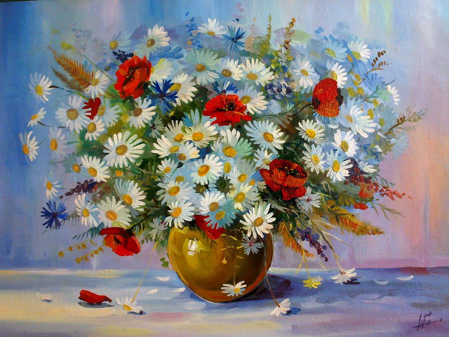 натюрморт - живопись натюрморт цветы - оригинал