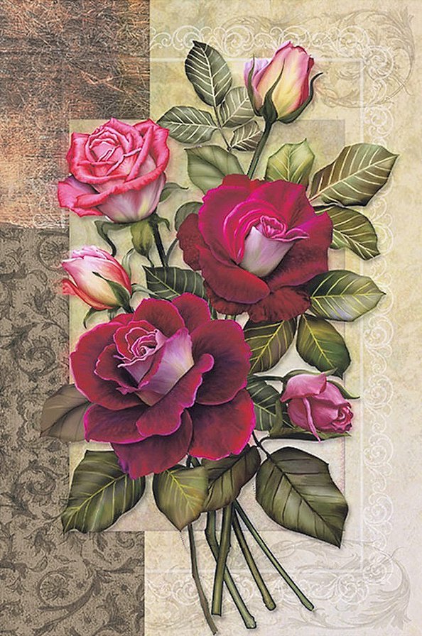 "как хороши,как свежи были розы..." - роза, букет, розы, красные цветы - оригинал