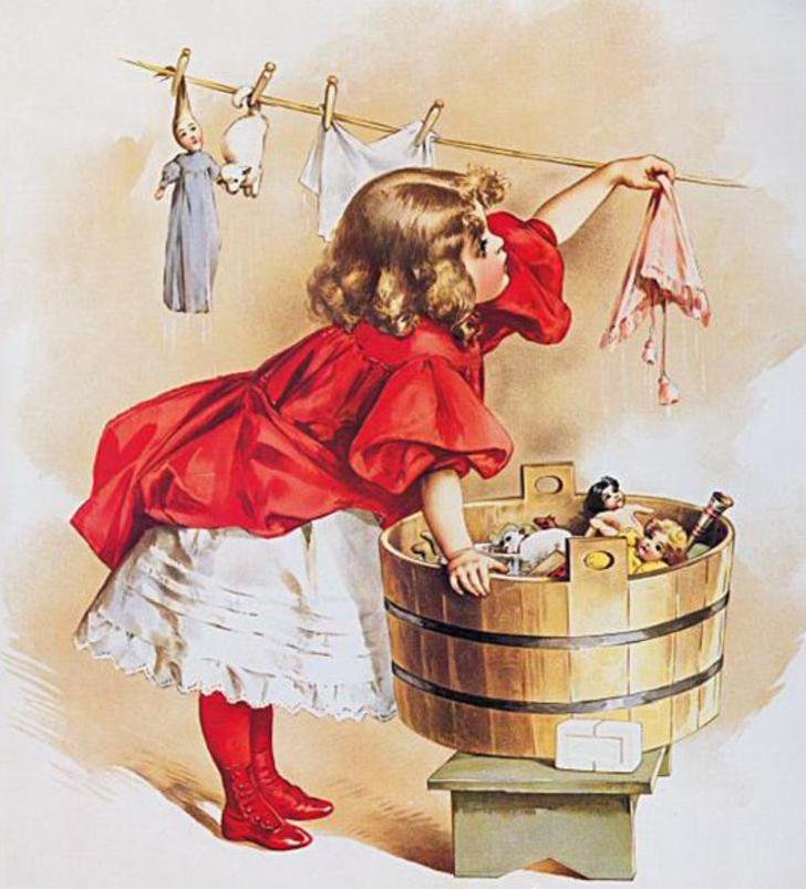 Банный день - дети, картина - оригинал