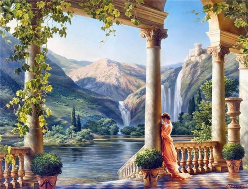 морской пейзаж - дом, пейзаж - оригинал